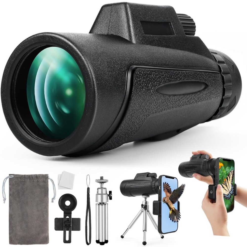 12x200 HD Monocular Telescope for Smartphone, Monocular High Powered